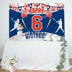 Aperturee - Aperturee Flags Baseball Sport Happy 6Th Birthday Backdrop