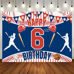 Aperturee - Aperturee Flags Baseball Sport Happy 6Th Birthday Backdrop