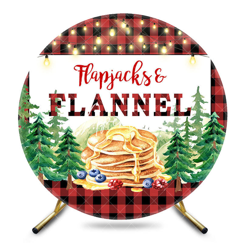 Aperturee - Aperturee Flapjacks And Flannel Light Round Christmas Backdrop