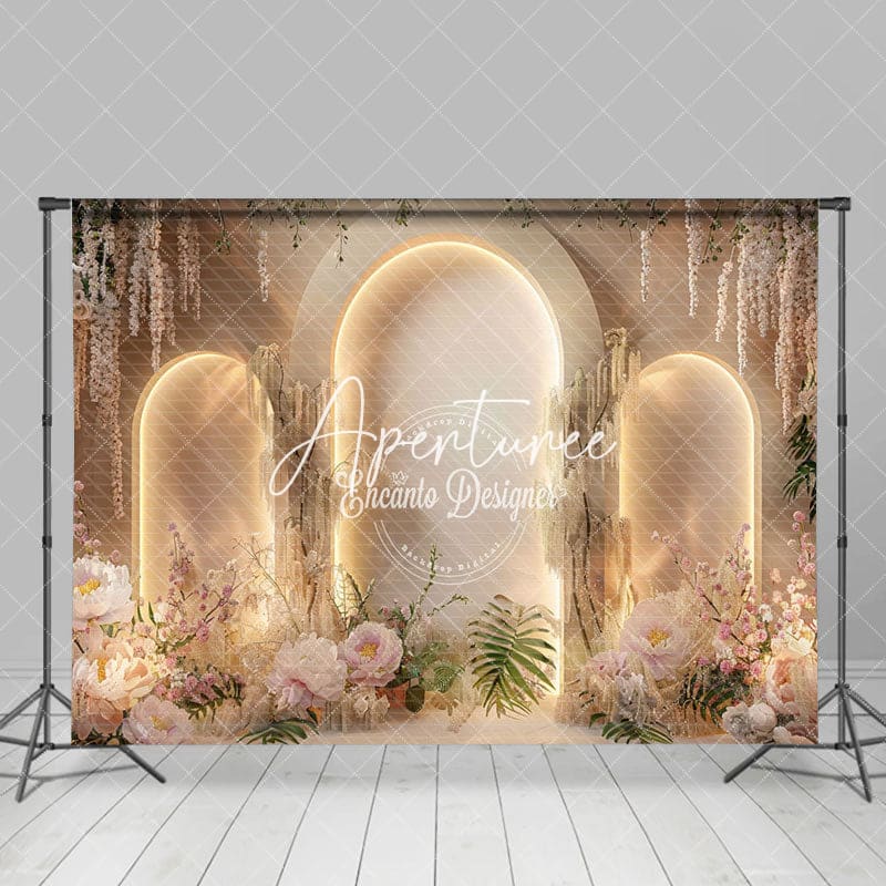 Aperturee - Aperturee Floral Archway Entrance Mark Photography Backdrop