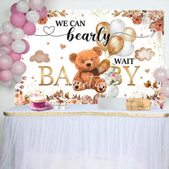 Aperturee - Aperturee Floral Balloon Boho Bearly Wait Baby Shower Backdrop