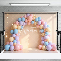 Aperturee - Aperturee Floral Balloons Garland Birthday Cake Smash Backdrop