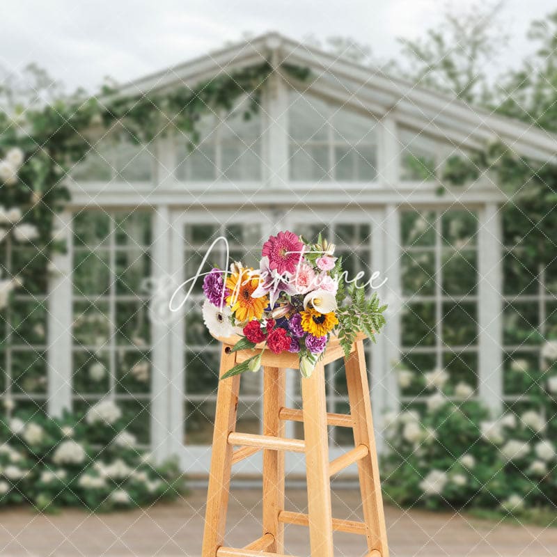 Aperturee - Aperturee Floral Decorated Greenhouse Wedding Scenic Backdrop