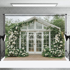 Aperturee - Aperturee Floral Decorated Greenhouse Wedding Scenic Backdrop