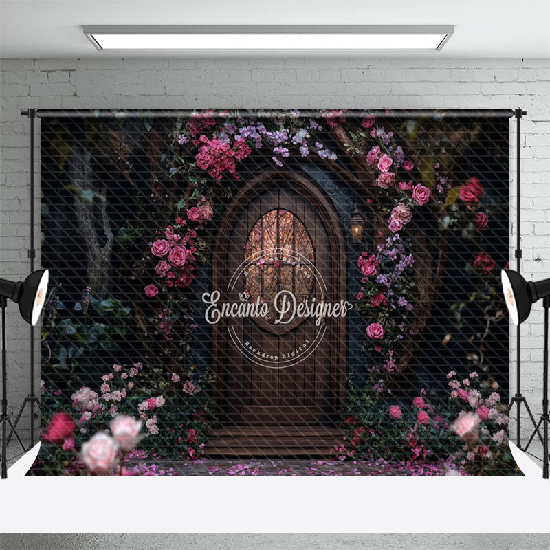 Aperturee - Aperturee Floral Forest Wooden Cabin Romantic Wedding Backdrop