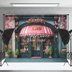 Aperturee - Aperturee Floral Gucci Luxury Store Architecture Photo Backdrop