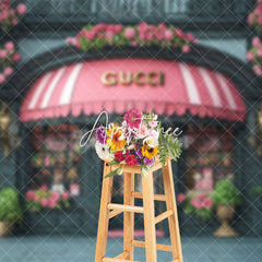 Aperturee - Aperturee Floral Gucci Luxury Store Architecture Photo Backdrop