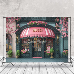 Aperturee - Aperturee Floral Gucci Luxury Store Architecture Photo Backdrop