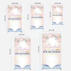 Aperturee - Aperturee Floral Lashes Or Staches Gender Reveal Rectangle Backdrop