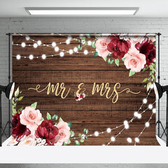 Aperturee - Aperturee Floral Lighting Wood Sweet Elegant Wedding Backdrop