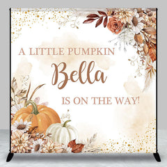 Aperturee - Aperturee Floral Little Pumpkin Custom Baby Shower Backdrop