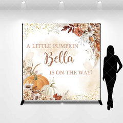 Aperturee - Aperturee Floral Little Pumpkin Custom Baby Shower Backdrop