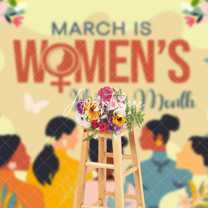 Aperturee - Aperturee Floral March Is Womens History Month Party Backdrop