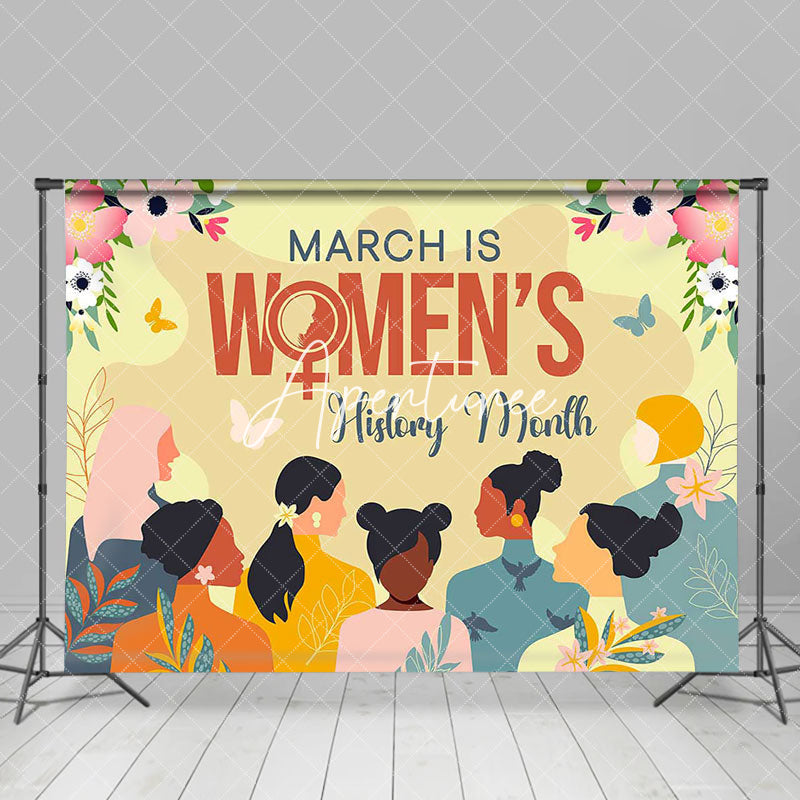 Aperturee - Aperturee Floral March Is Womens History Month Party Backdrop