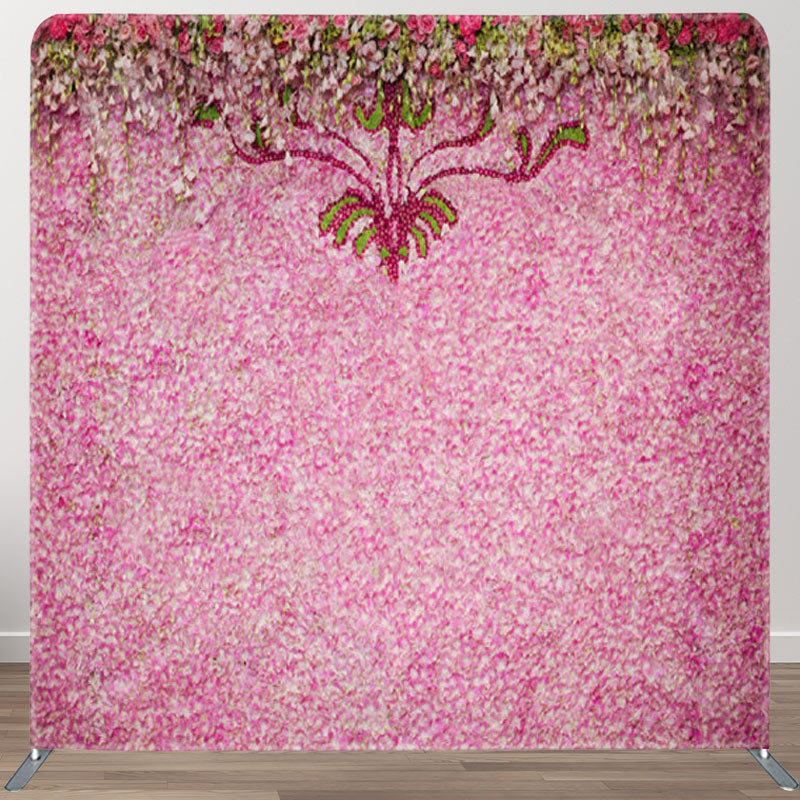 Aperturee - Aperturee Floral Pink Petal Wall Backdrop For Valentines Day