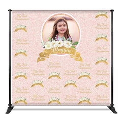 Aperturee - Aperturee Floral Step And Repeat Custom 1st Communion Backdrop