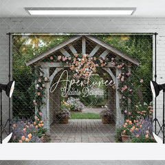 Aperturee - Aperturee Floral Wood House Greeny Spring Scenery Backdrop