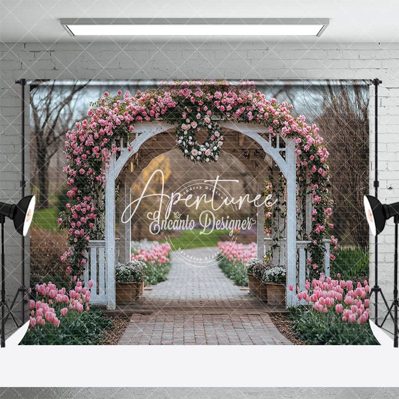 Aperturee - Aperturee Flower Arch Shelf Tulip Outdoor Spring Wedding Backdrop