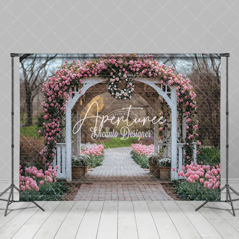 Aperturee - Aperturee Flower Arch Shelf Tulip Outdoor Spring Wedding Backdrop