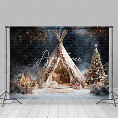 Aperturee - Aperturee Flower Decorated Camping Tent Christmas Backdrop