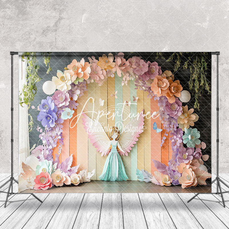 Aperturee - Aperturee Flower Fairy Butterflies Spring Fine Art Backdrop