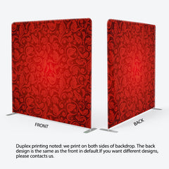 Aperturee - Aperturee Flower Pattern Classic Red Backdrop Cover For Decor