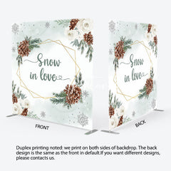 Aperturee - Aperturee Flower Snow In Love Pine Cone Pillow Cover Backdrop