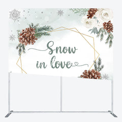 Aperturee - Aperturee Flower Snow In Love Pine Cone Pillow Cover Backdrop