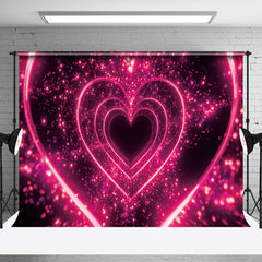 Aperturee - Aperturee Fluorescence 3D Pink Hearts Valentines Day Backdrop