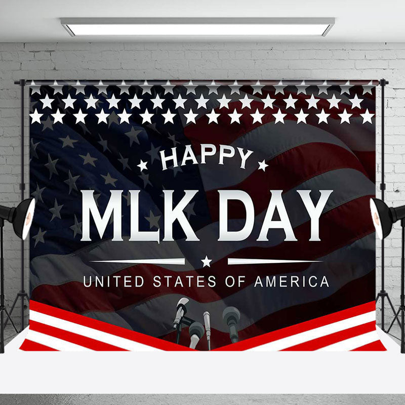 Aperturee - Aperturee Fluttering Usa Flag Speech Happy Mlk Day Backdrop