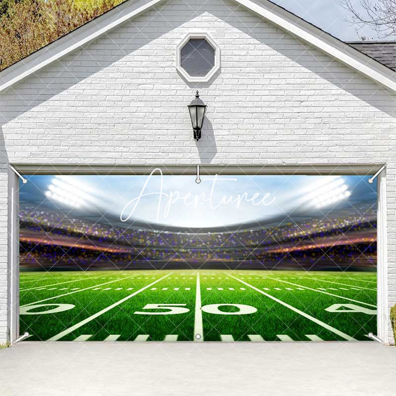 Aperturee - Aperturee Football Match Stadium Goal Garage Door Banner