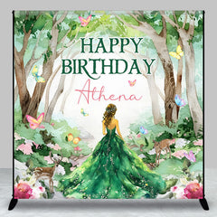 Aperturee - Aperturee Forest Butterfly Princess Custom Birthday Backdrop