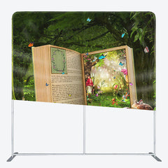 Aperturee - Aperturee Forest Magic Book Fabric Backdrop Cover for Birthday