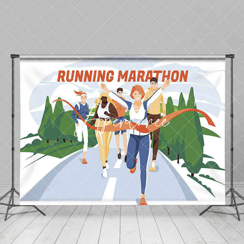 Aperturee - Aperturee Forest Track Running Marathon Sports Party Backdrop