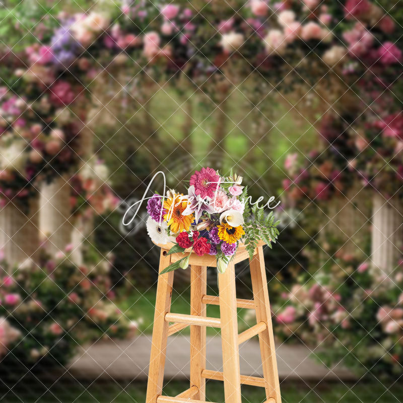 Aperturee - Aperturee Forest White Pavilion Romantic Floral Wedding Backdrop