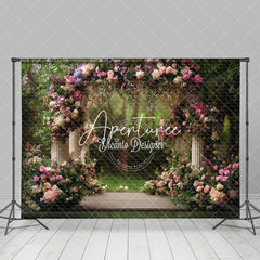 Aperturee - Aperturee Forest White Pavilion Romantic Floral Wedding Backdrop