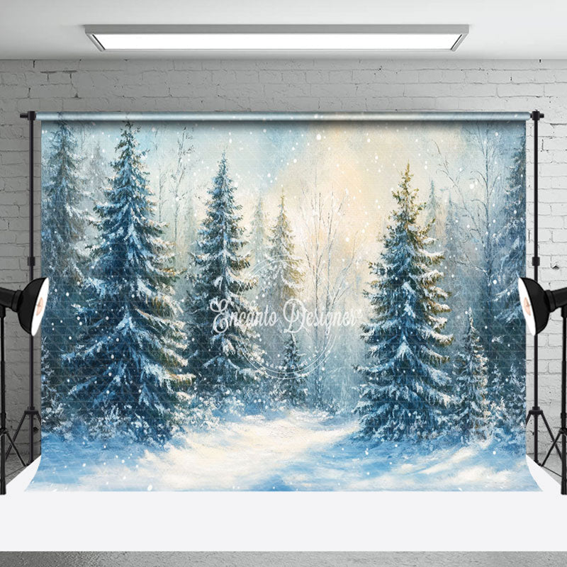 Aperturee - Aperturee Forest Winter Wonderland Parties Photography Backdrop