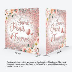 Aperturee - Aperturee Forever Pink Floral Fabric Backdrop Cover for Wedding