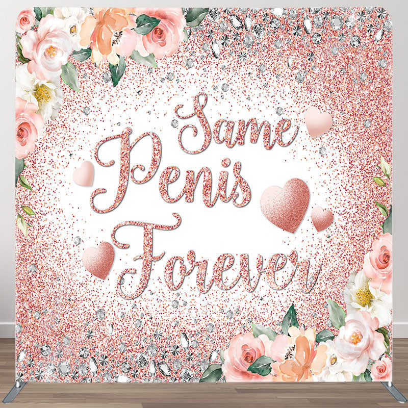 Aperturee - Aperturee Forever Pink Floral Fabric Backdrop Cover for Wedding