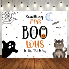 Aperturee - Aperturee Frb Boo Lous White Halloween Baby Shower Backdrop