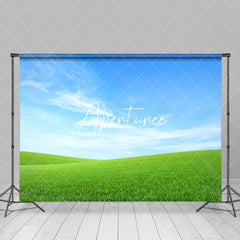 Aperturee - Aperturee Fresh Blue Sky Grassland Natural Scenery Backdrop