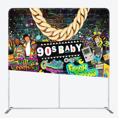 Aperturee - Aperturee Fresh Prince 90s Baby Fabric Backdrop Cover for Baby Shower