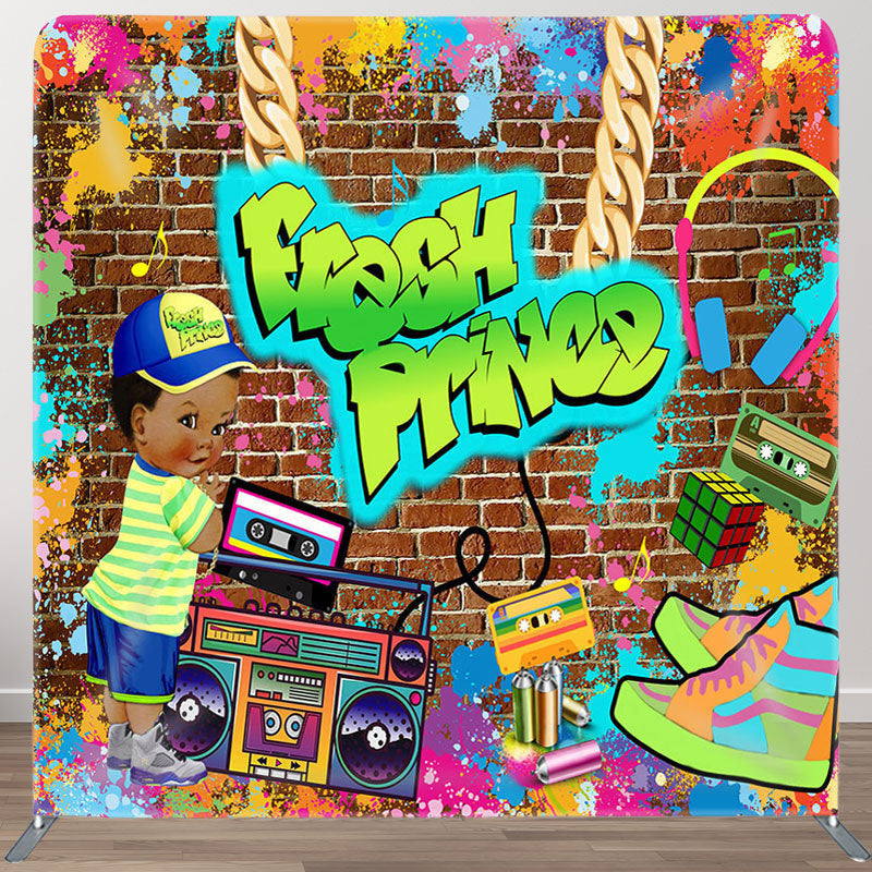 Aperturee - Aperturee Fresh Prince Wall Fabric Backdrop Cover for Baby Shower