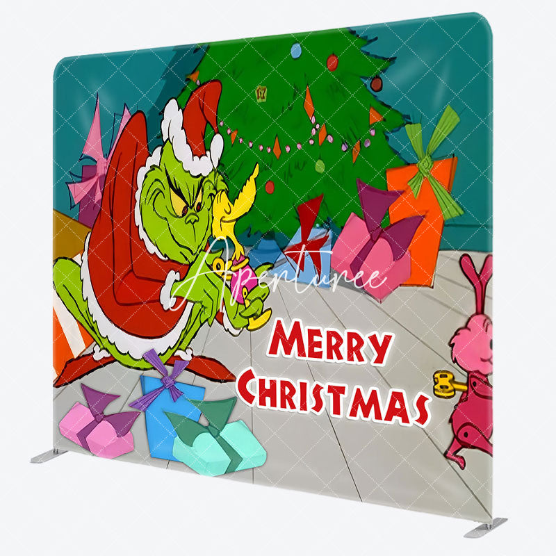 Aperturee - Aperturee Funny Monster Tree Christmas Pillow Case Backdrop