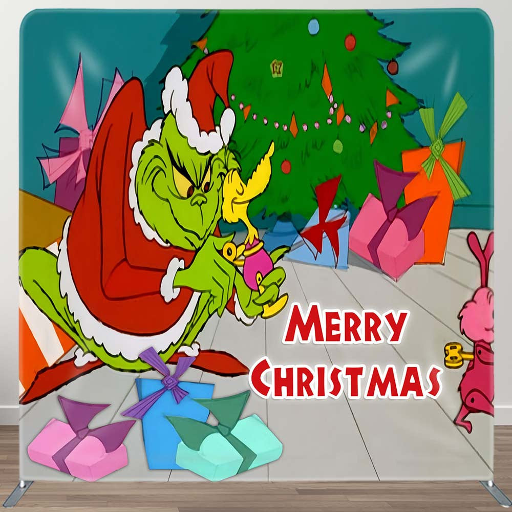 Aperturee - Aperturee Funny Monster Tree Christmas Pillow Case Backdrop