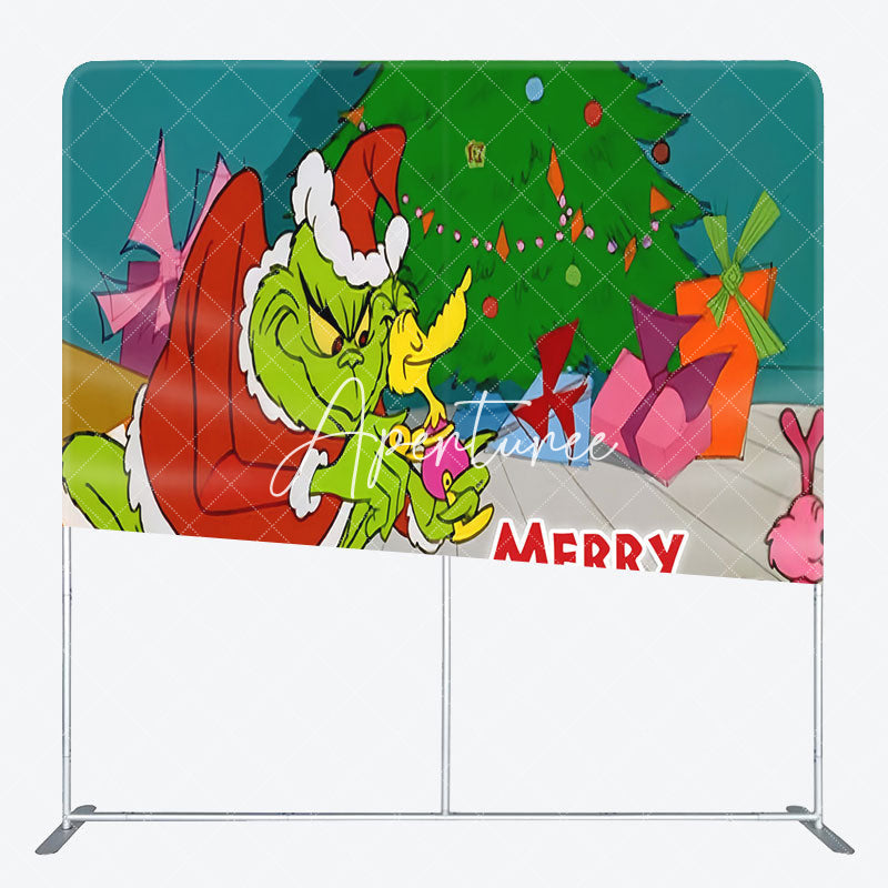 Aperturee - Aperturee Funny Monster Tree Christmas Pillow Case Backdrop