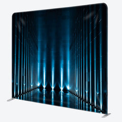 Aperturee - Aperturee Futuristic Dim Blue Light Tunnel Fabric Backdrop Cover