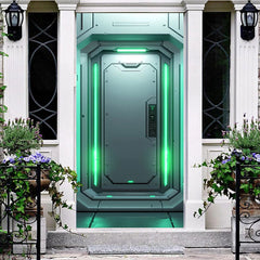 Aperturee - Aperturee Futuristic Green Space Capsule Party Door Cover