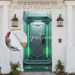 Aperturee - Aperturee Futuristic Green Space Capsule Party Door Cover