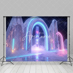 Aperturee - Aperturee Futuristic Portal Neon Arch 007 Signage Backdrop